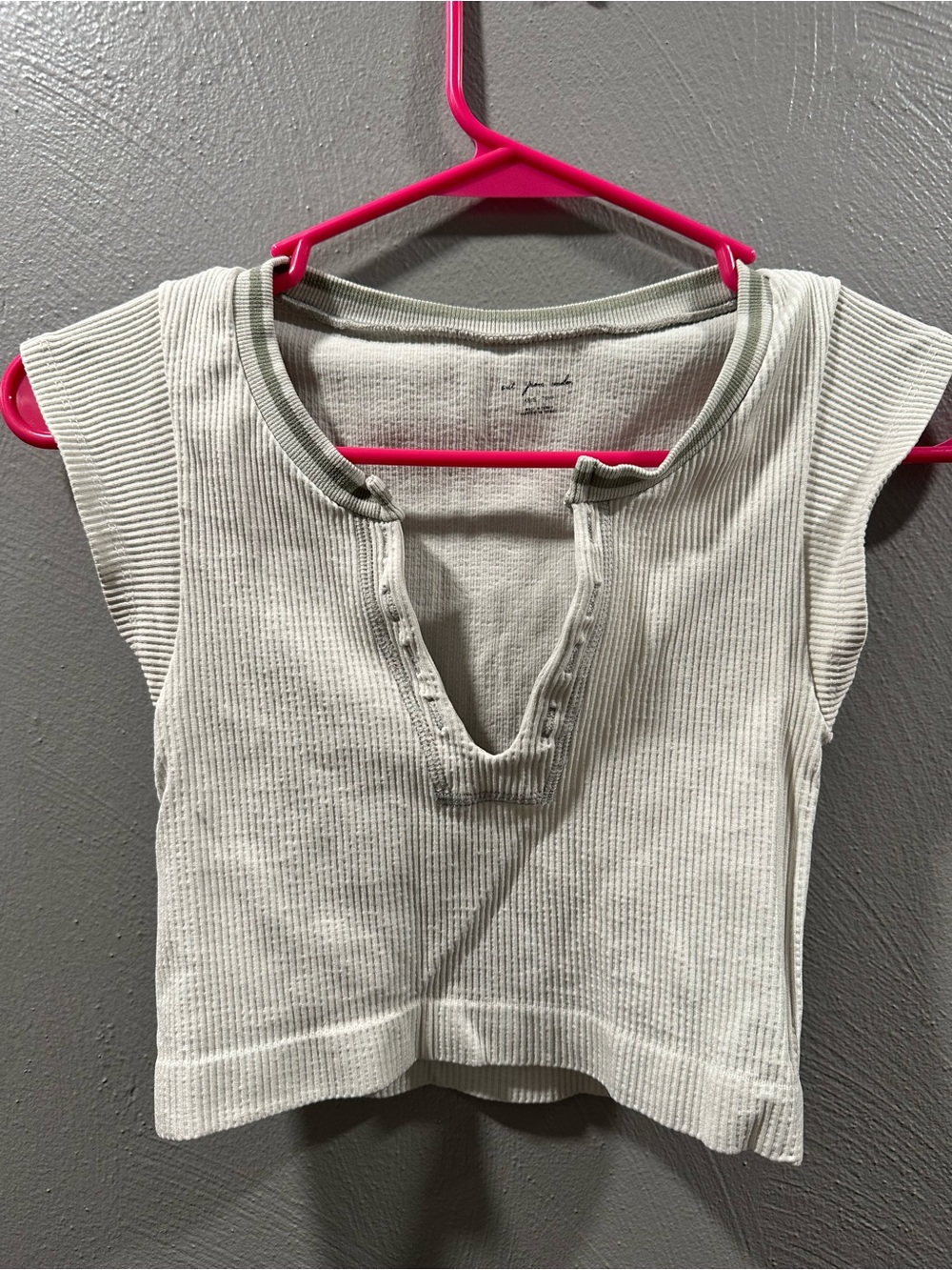 Urban Outfitters Ribbed Crop Top - Light Sage
